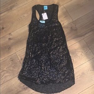 H.i.p. Sequenced mini black dress